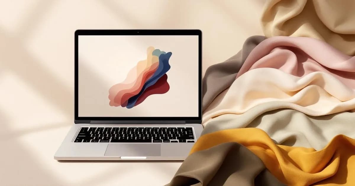 Ekran komputera z rozmową w ChatGPT obok wydrukowanej palety kolorów do analizy kolorystycznej